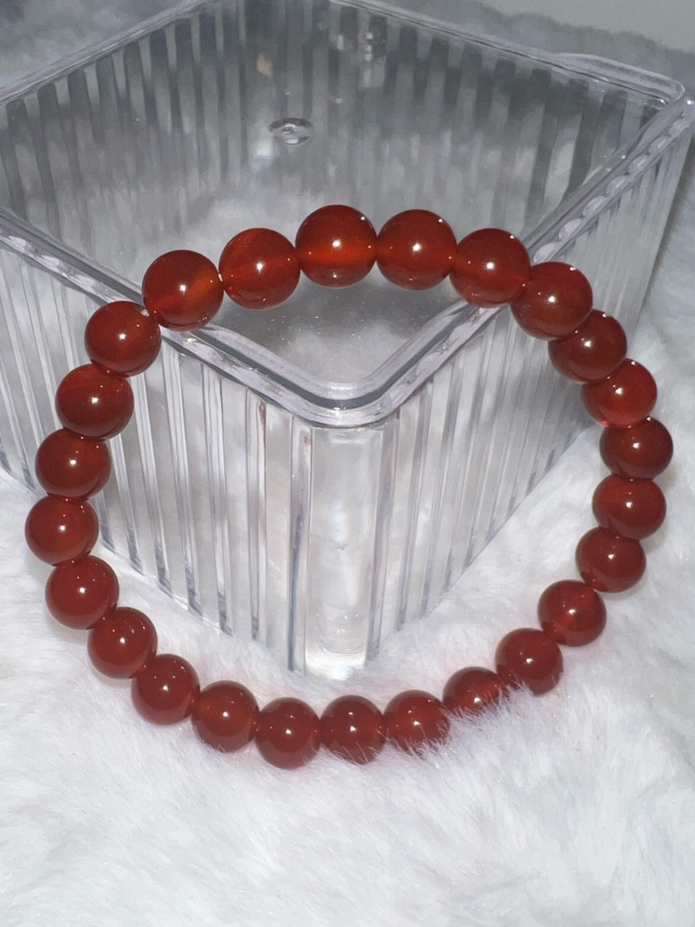 Red Carnelian Bead Bracelet